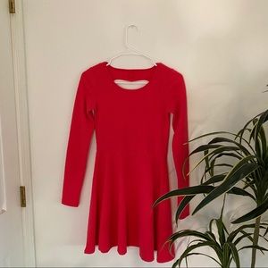 aeropostale hot pink heart cutout skater dress